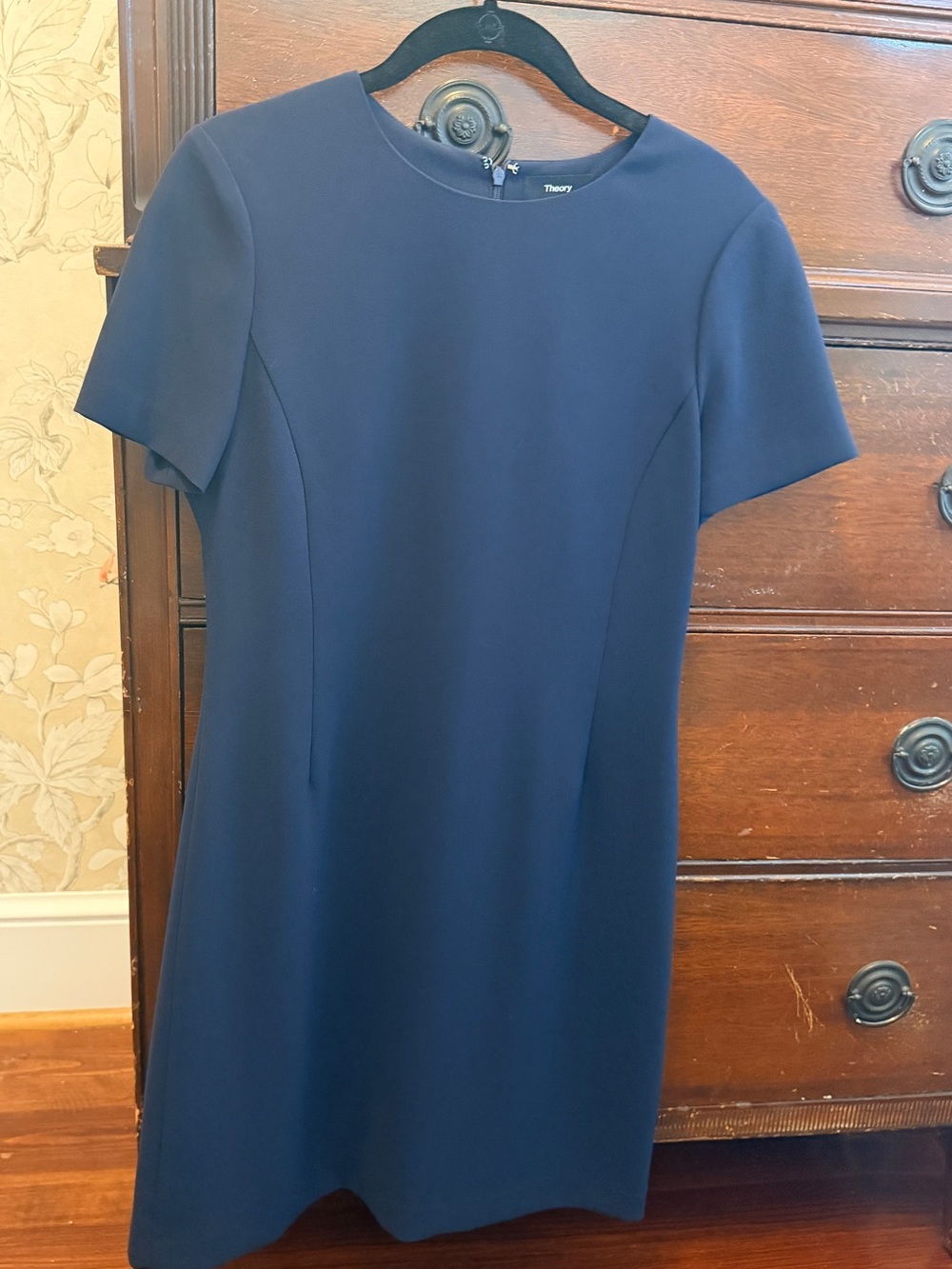 Theory Navy Short-Sleeve Sheath Dress - Picture 2 of 5